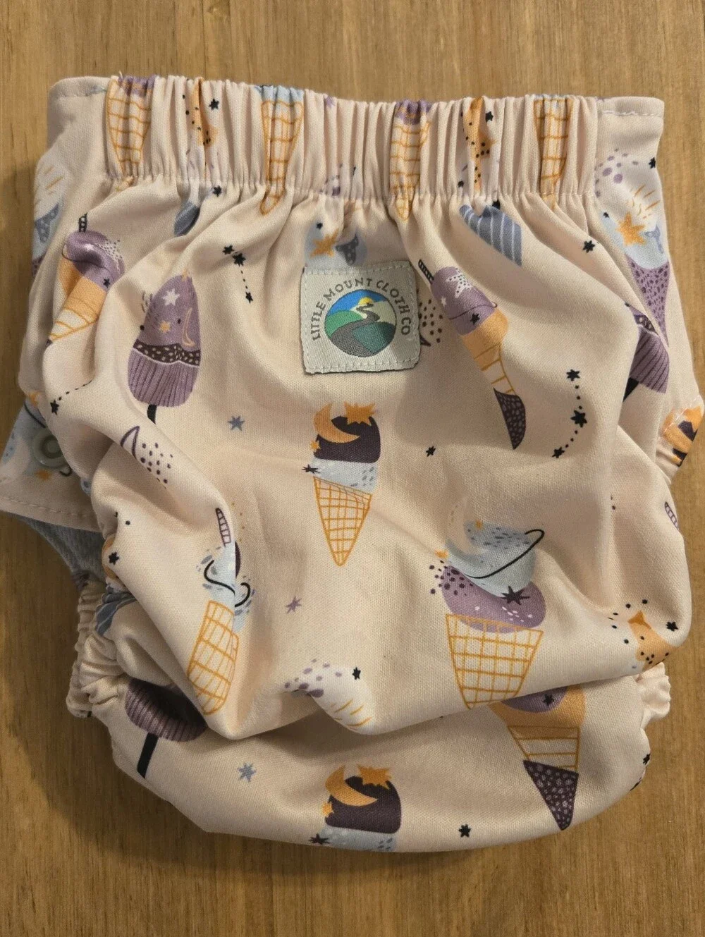 Little mount cloth co one size pocket cloth diaper ice cream